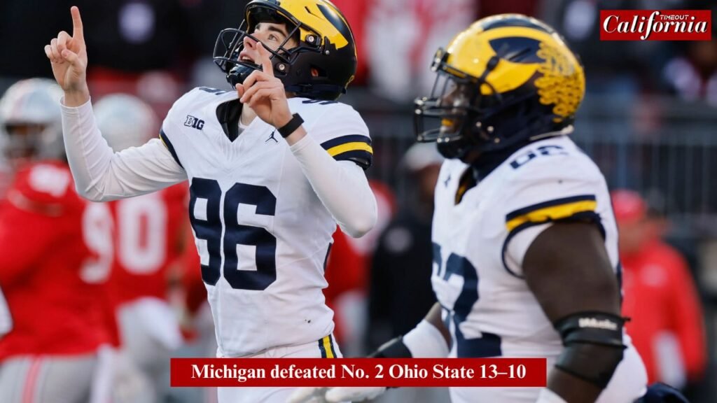 Michigan defeated No. 2 Ohio State 13–10